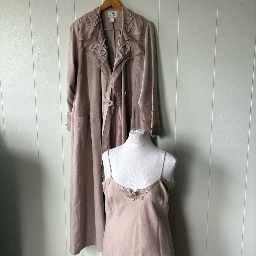 Vintage Tiar Bellomo Linen Blend Dress and Duster Set - Picture 11 of 16